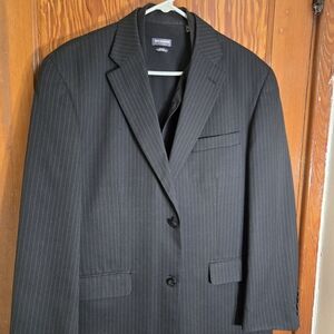 Men's Black Pinstripe Blazer